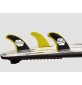 Quilhas surf Feather Fins Fiberglass Yellow & Black Click Tab