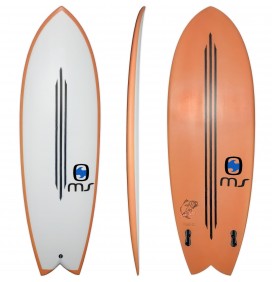 Surfboard Retro Fish MS Black Bass