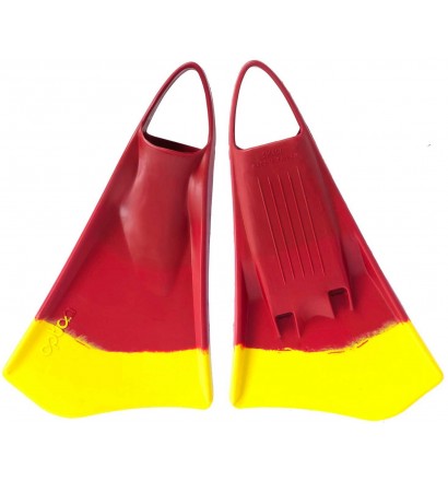 Option bodyboard fins MK2 Red/Yellow