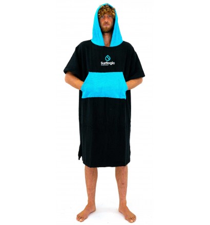 Poncho Surf Logic Black & Cyan