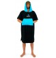 Poncho Surf Logic Black & Cyan