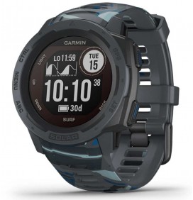 Garmin Instinct Solar Edition Surf Tide watch Cloudbreak