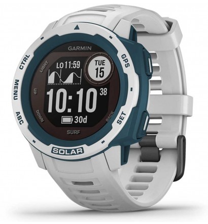 Garmin Instinct Solar Edition Surf Tide watch Cloudbreak