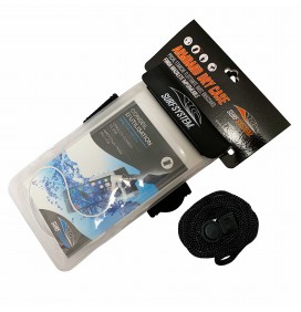 Waterproof phone case with strap and SURFSYSTEM headphone connection